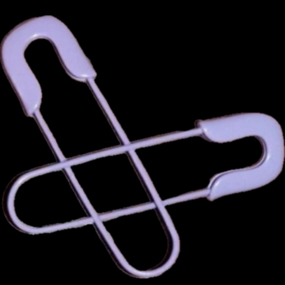 “Pastel Safety Pin” Purple Lavender Diaper Pin Fastener Punk Kawaii Goth Earring - Picture 2 of 9